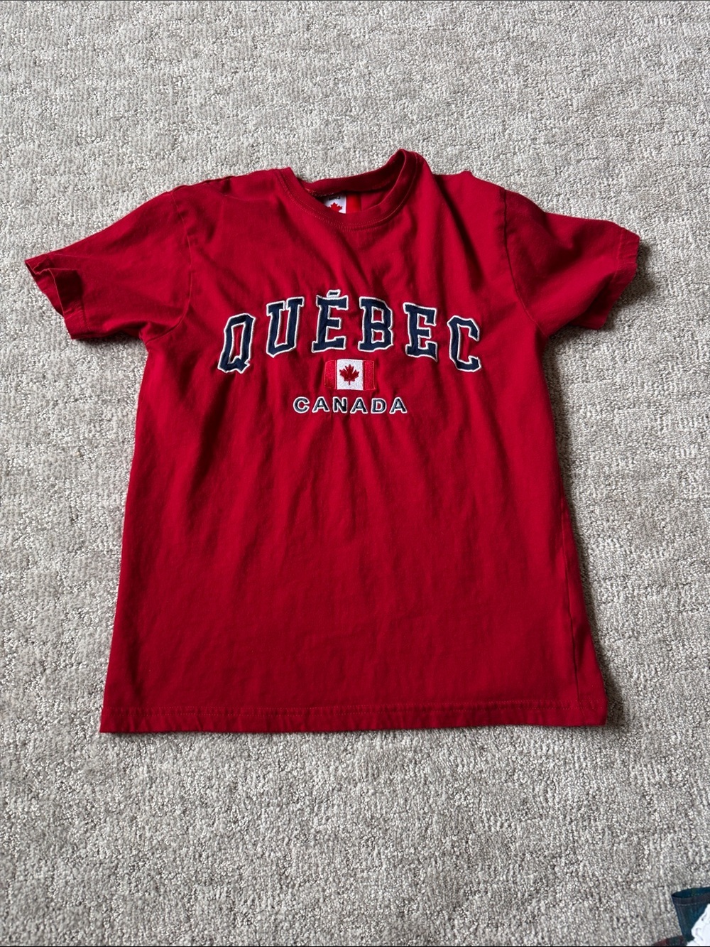 Québec Canada Red Kids Short Sleeve Tee